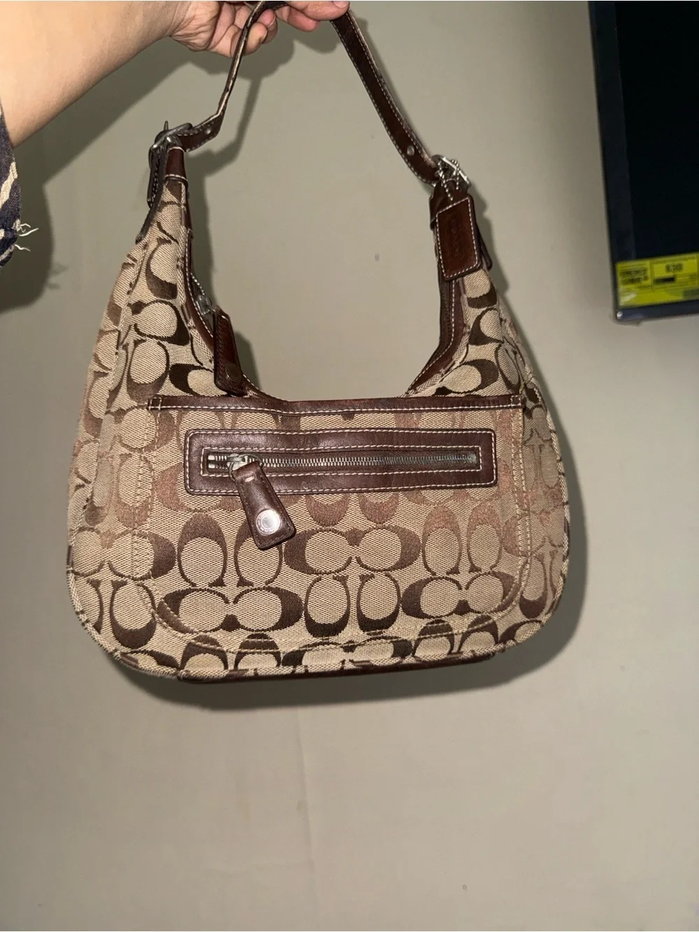 Coach y2k Signature Canvas Brown Hobo Bag